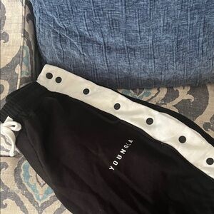YoungLA mens Black and White Joggers
